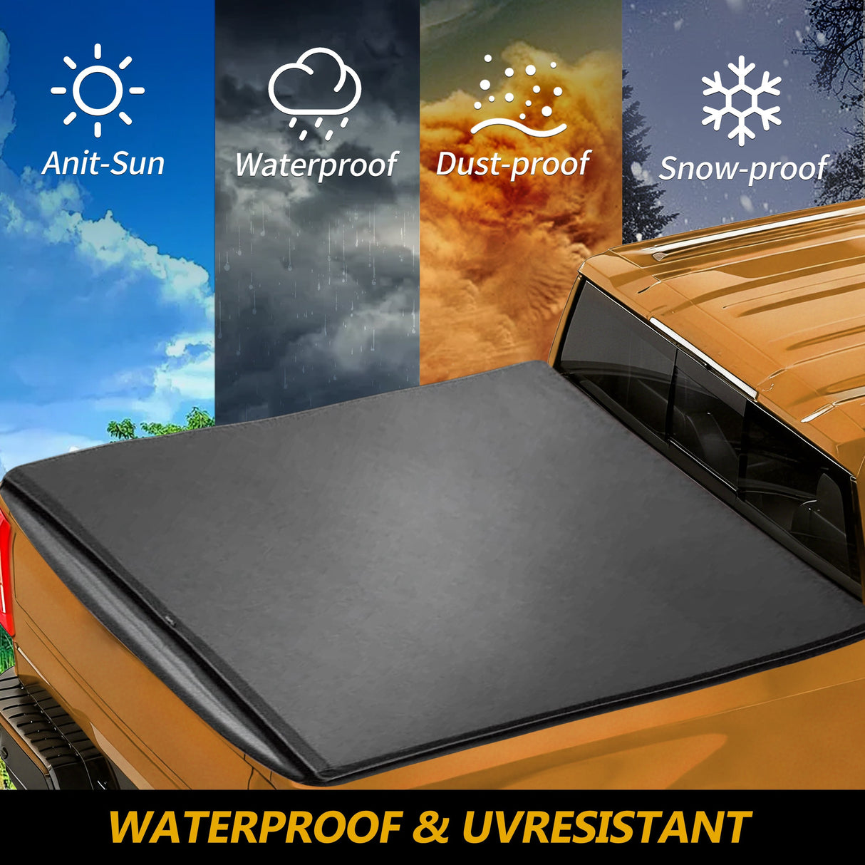 Trucktok 2014-2025 Chevy Silverado Sierra 8FT Soft Roll Up Tonneau Cover Bed TruckTok