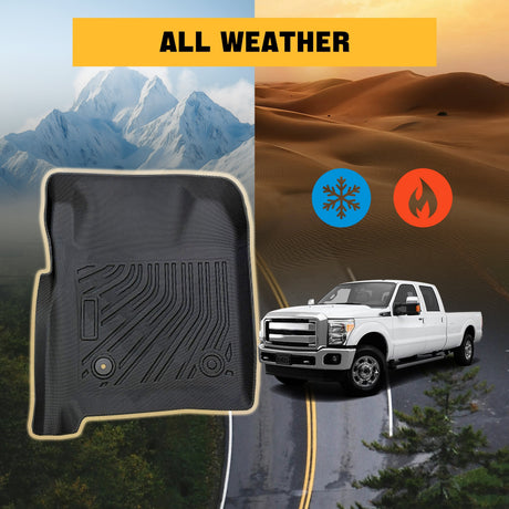 Trucktok 1999-2007 Ford F250 F350 F450 SuperCrew Cab All-Weather TPE Floor Mats TruckTok