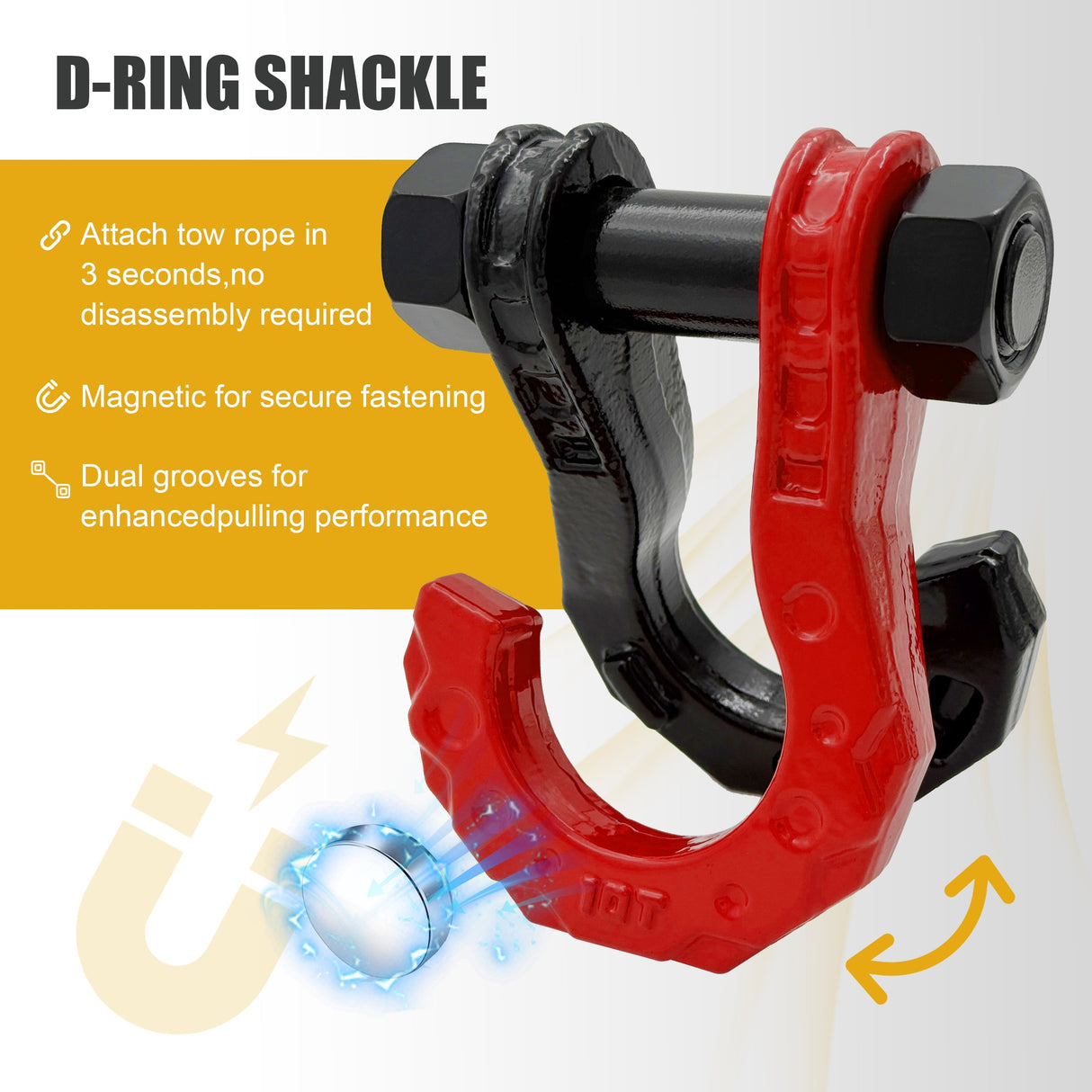 Trucktok 2" Hitch with Ball 50,600 lbs Strength & Shackle Key Lock TruckTok