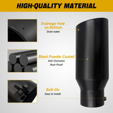 Trucktok 4" Inlet 6" Outlet 15" Overall Length Bolt On Exhaust Tailpipe Tip Black TruckTok