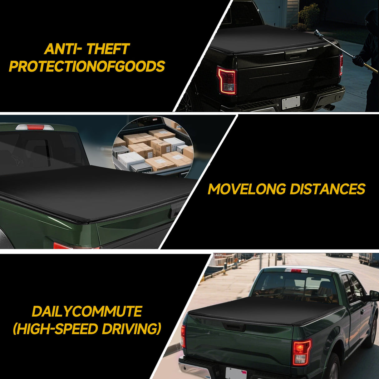 Trucktok 2017-2025 Ford F250 F350 Super Duty 8FT Soft Roll Up Tonneau Cover Bed TruckTok
