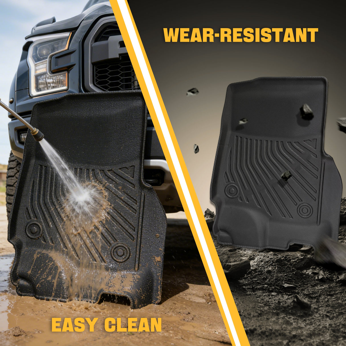 Trucktok 2017-2025 Ford F250 F350 F450 SuperCrew Cab All-Weather TPE Floor Mats TruckTok