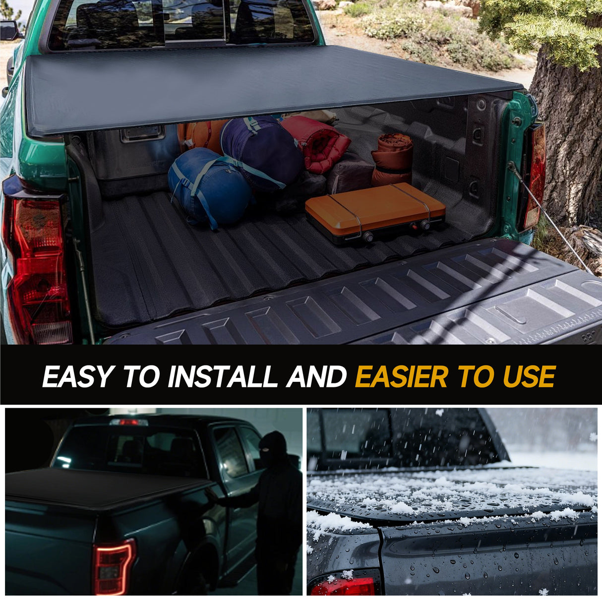 Trucktok 2019-2025 Chevy Silverado Sierra 5.8FT Soft Roll Up Tonneau Cover Bed TruckTok