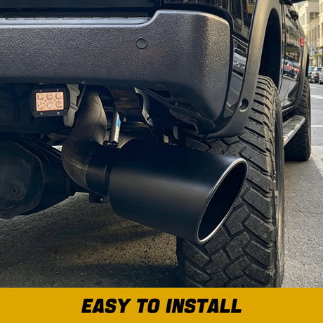 Trucktok 4" Inlet 10" Outlet 18" Overall Length Bolt On Exhaust Tailpipe Tip Black TruckTok