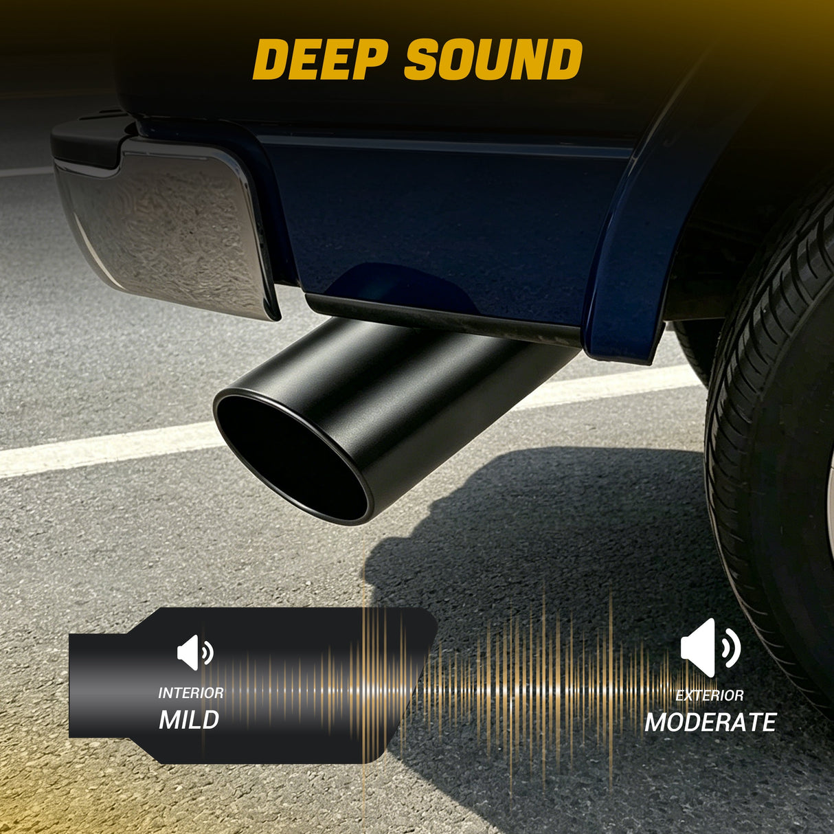 Trucktok 4" Inlet 6" Outlet 15" Overall Length Bolt On Exhaust Tailpipe Tip Black TruckTok
