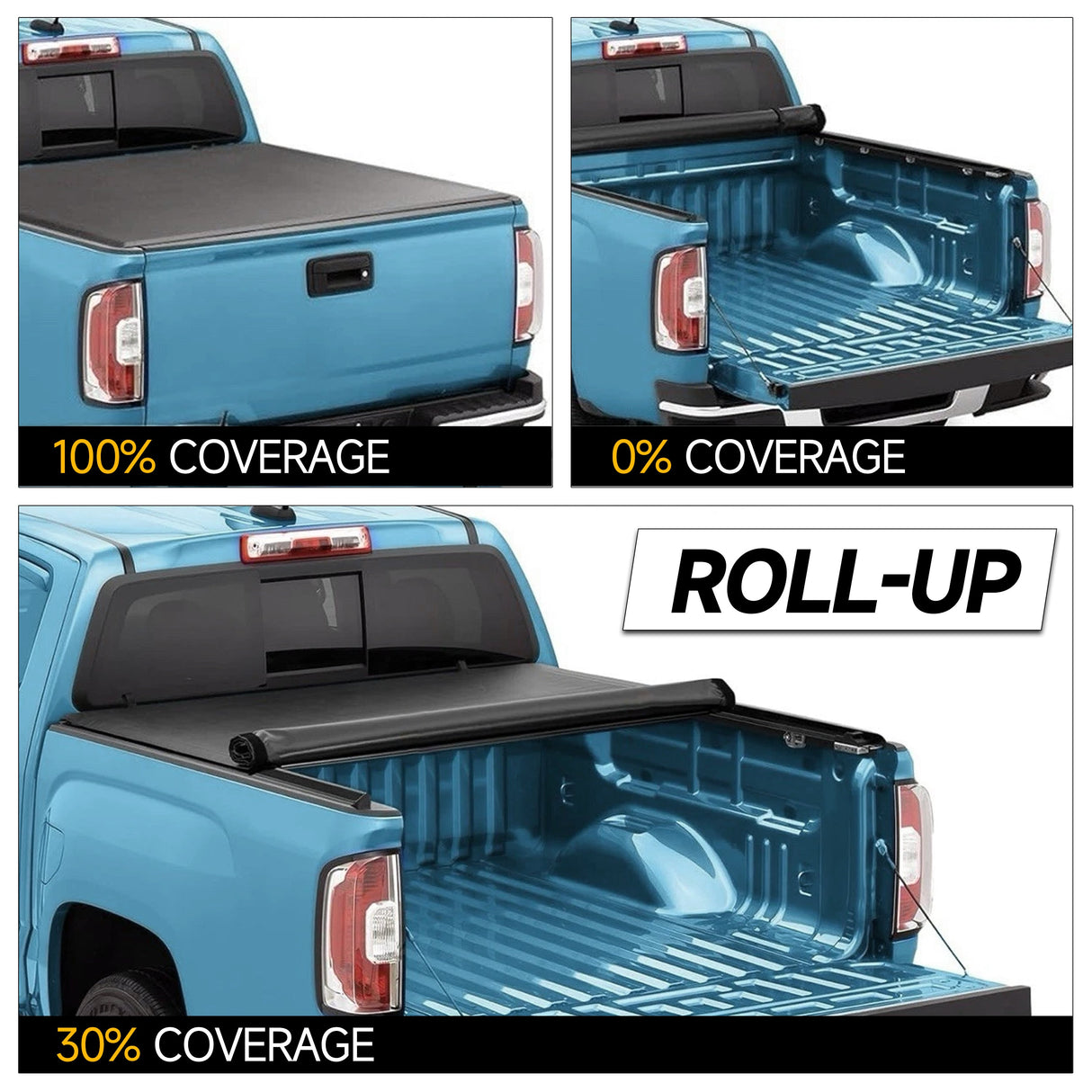 Trucktok 2015-2025 Ford F150 5.5FT Soft Roll Up Tonneau Cover Truck Bed TruckTok