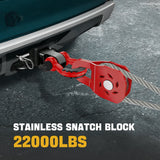 Trucktok 10 Ton Winch Snatch Block 22,000 lbs Heavy Duty Off-Road Recovery Pulley TruckTok