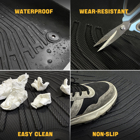 Trucktok 2019-2025 Silverado Sierra 1500 New Double Cab All-Weather TPE Floor Mats TruckTok