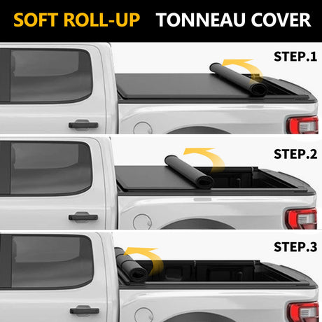 Trucktok 2007-2013 Chevy Silverado Sierra 8FT Soft Roll Up Tonneau Cover Bed TruckTok