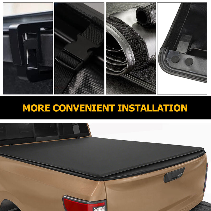 Trucktok 2007-2013 Chevy Silverado Sierra 6.5FT Soft Roll Up Tonneau Cover Bed TruckTok