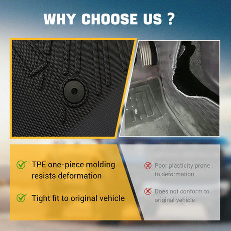 Trucktok 2015-2025 Ford F150 / F-150 Lightning SuperCrew Cab With Seat Storage All-Weather TPE Floor Mats TruckTok