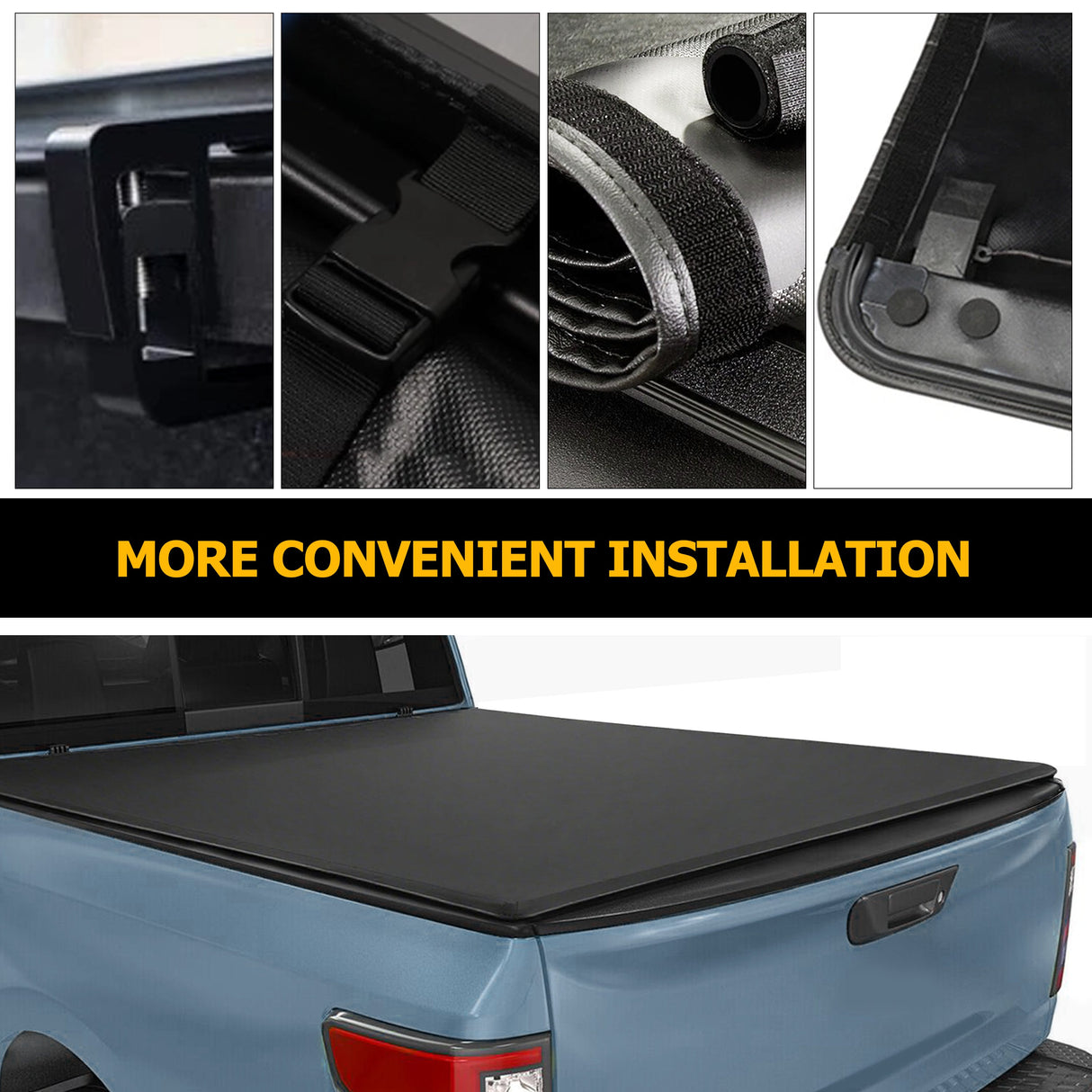 Trucktok 2007-2013 Chevy Silverado Sierra 5.8FT Soft Roll Up Tonneau Cover Bed TruckTok