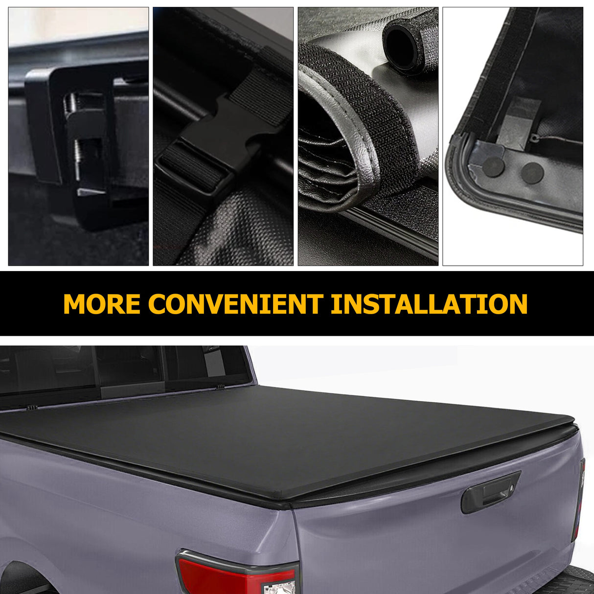 Trucktok 2014-2018 Chevy Silverado Sierra 6.5FT Soft Roll Up Tonneau Cover Bed TruckTok