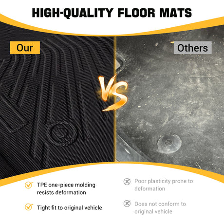 Trucktok 2012-2016 Ford F250 F350 F450 SuperCrew Cab All-Weather TPE Floor Mats TruckTok