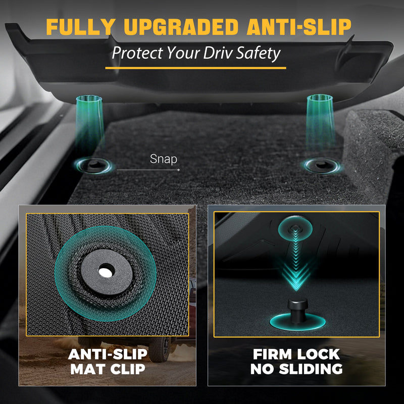 Trucktok Silverado Sierra 2019-2025 1500 & 2020-2025 2500HD 3500HD Crew Cab All-Weather TPE Floor Mats TruckTok