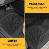 Trucktok 2008-2010 Ford F250 F350 Super CrewCab All-Weather TPE Floor Mats TruckTok