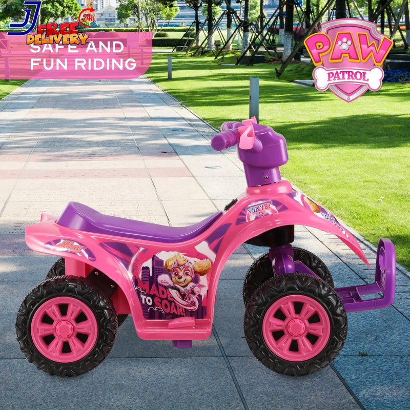 6V Battery-Powered Pink Ride-On ATV for Children Ages 2-5 Years