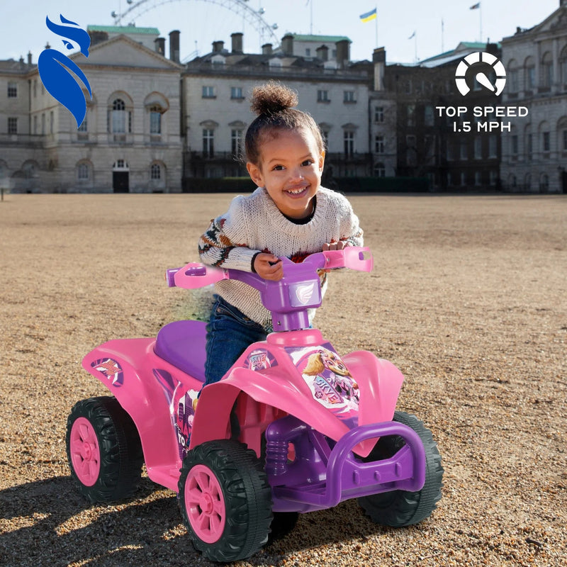 6V Battery-Powered Pink Ride-On ATV for Children Ages 2-5 Years