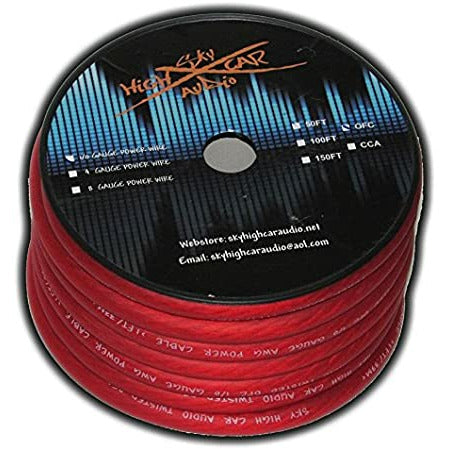Sky High Car Audio 100% Copper OFC Power Wire Roll 0GA 50 Ft Sky High Car Audio