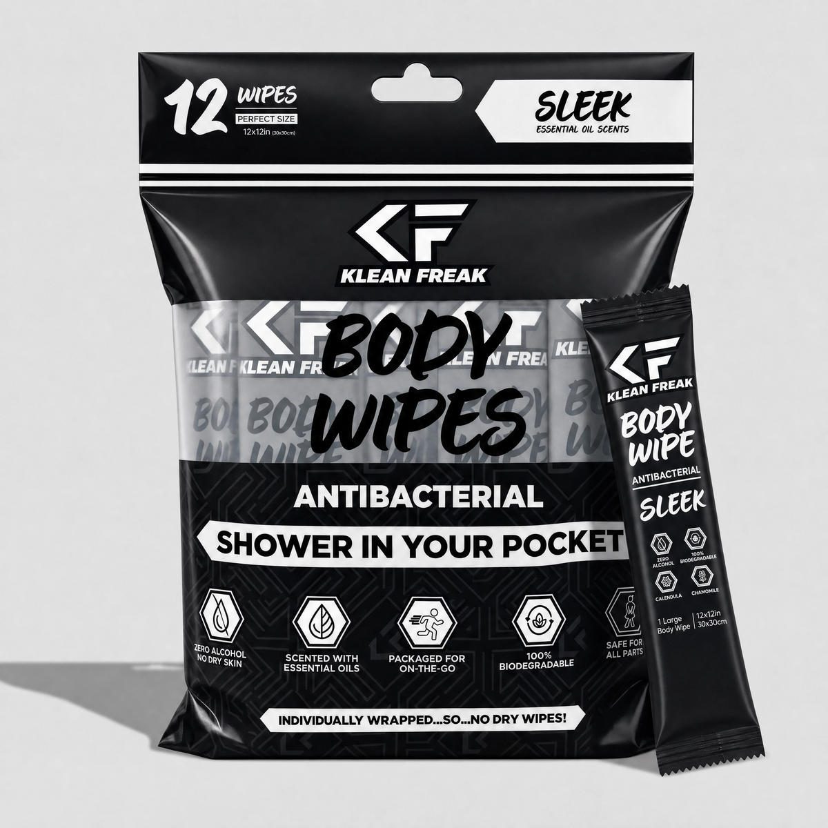 Body Wipes - 12 Pack Klean Freak