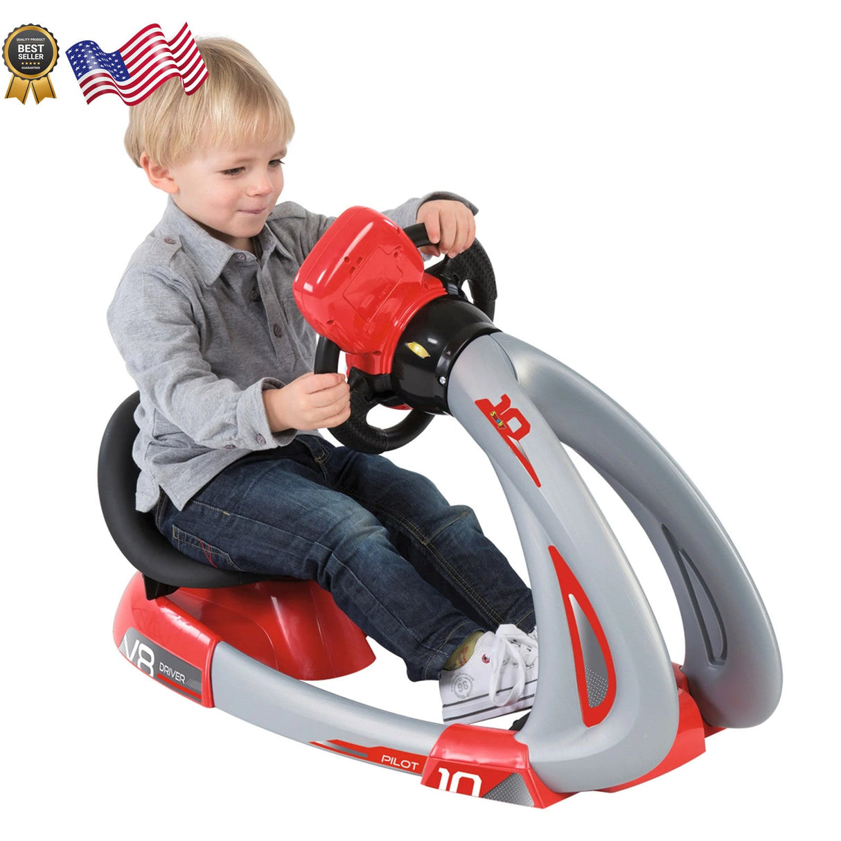 V8 Driver Battery-Powered Ride-On Car for Children Ages 3 and Up