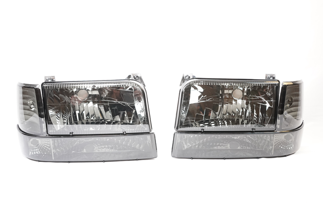 Complete Performance Six Piece Smoked Headlight Kit - 1992-1997 Ford F-Series & Bronco Complete Performance