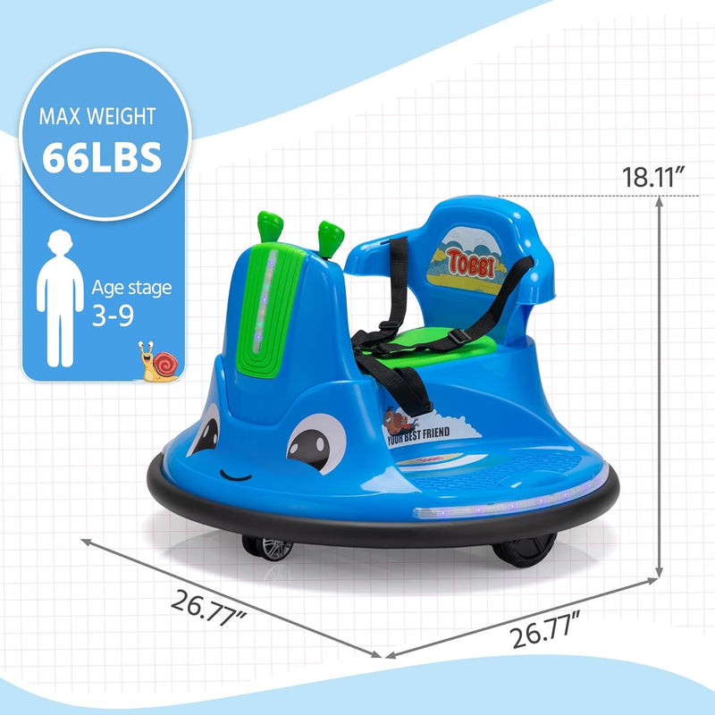 12V Electric Snail Baby Bumper Car Ride-On Toy with Remote Control for Kids