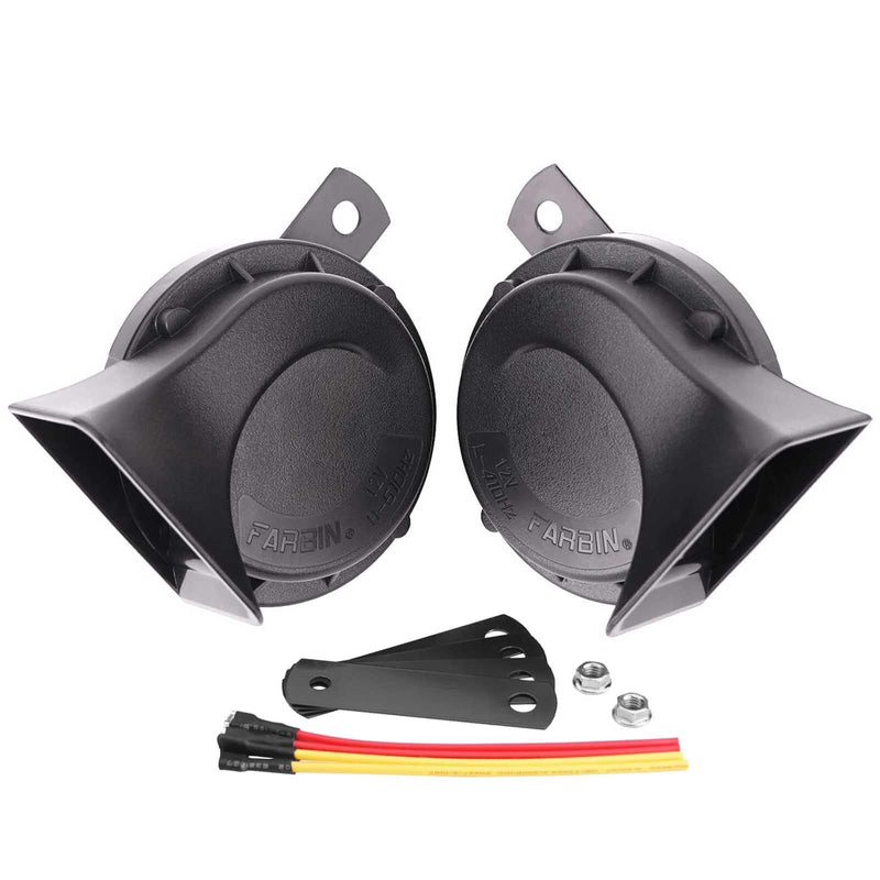 Universal 12V Electric Snail Horn for Cars and Motorcycles - Black