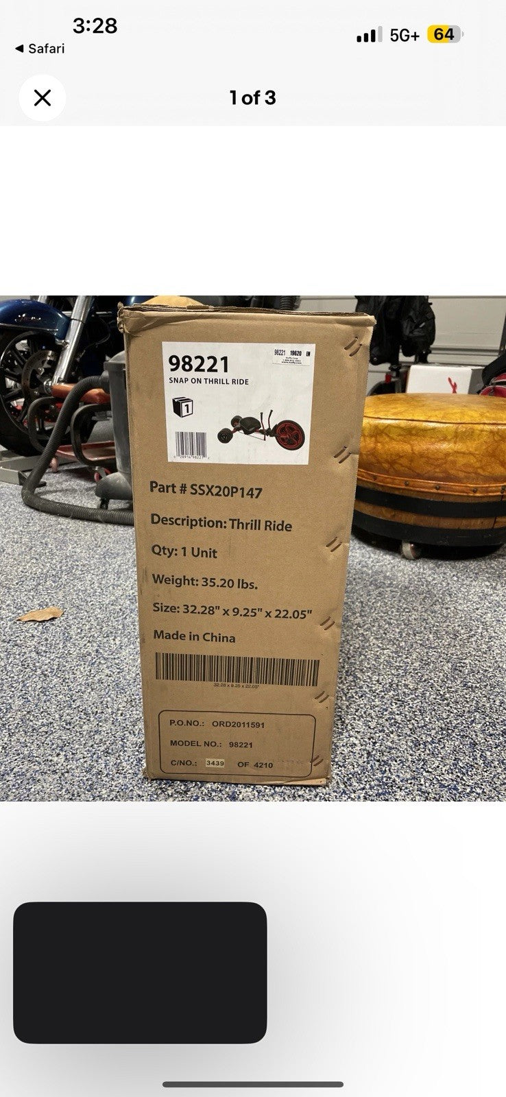 Snap-On Tool Collectible Thrill Ride Bike Toy