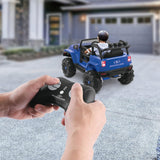 Snow Joe 24-Volt Ride-On Car with Snow Plow and Scoop, Parental Remote Control, Blue