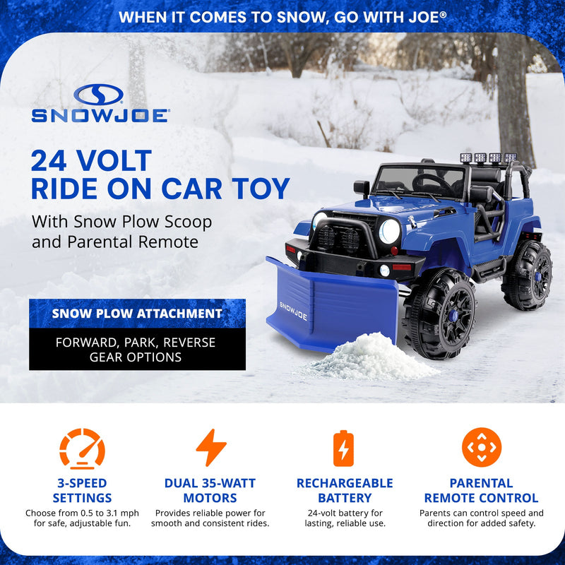 24V Ride-On Snow SUV Toy with Plow, Scoop, and Parental Remote Control