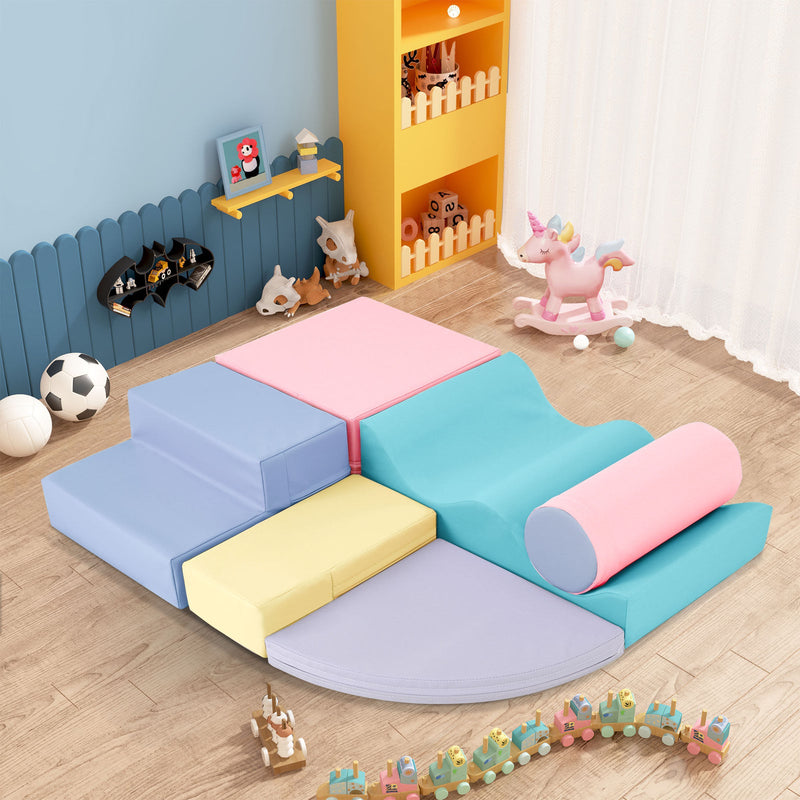 Soft Climb and Crawl Foam Playset 6-in-1 Soft Play Equipment for Active Play