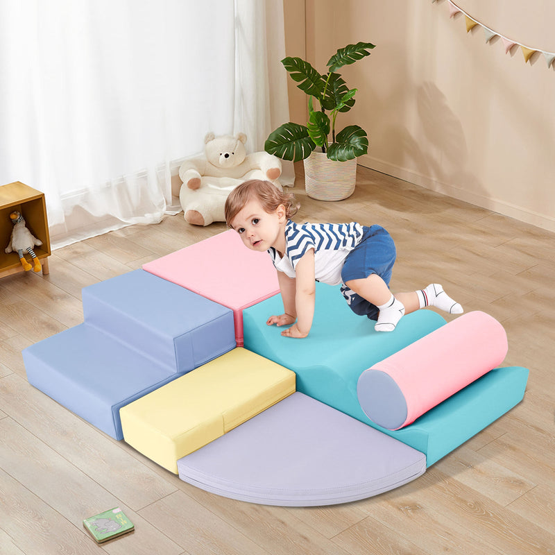 Soft Climb and Crawl Foam Playset 6-in-1 Soft Play Equipment for Active Play