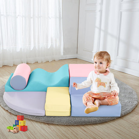 Soft Climb and Crawl Foam Playset 6-in-1 Soft Play Equipment for Active Play