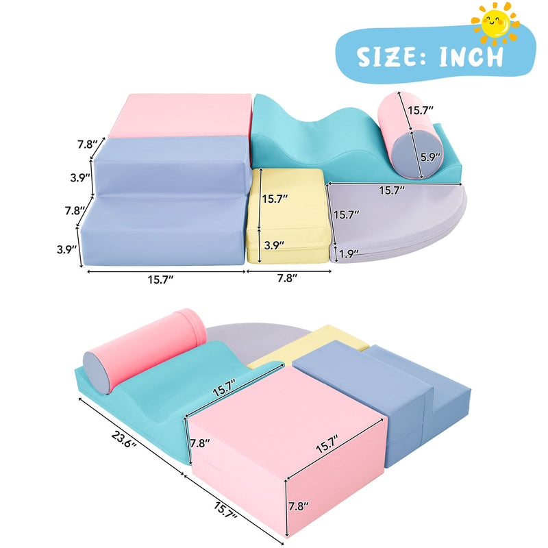 Soft Climb and Crawl Foam Playset 6-in-1 Soft Play Equipment for Active Play