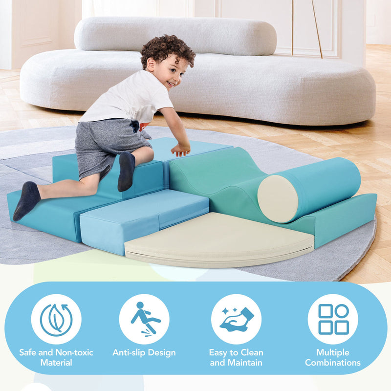 Soft Climb and Crawl Foam Playset 6-in-1 Soft Play Equipment for Kids