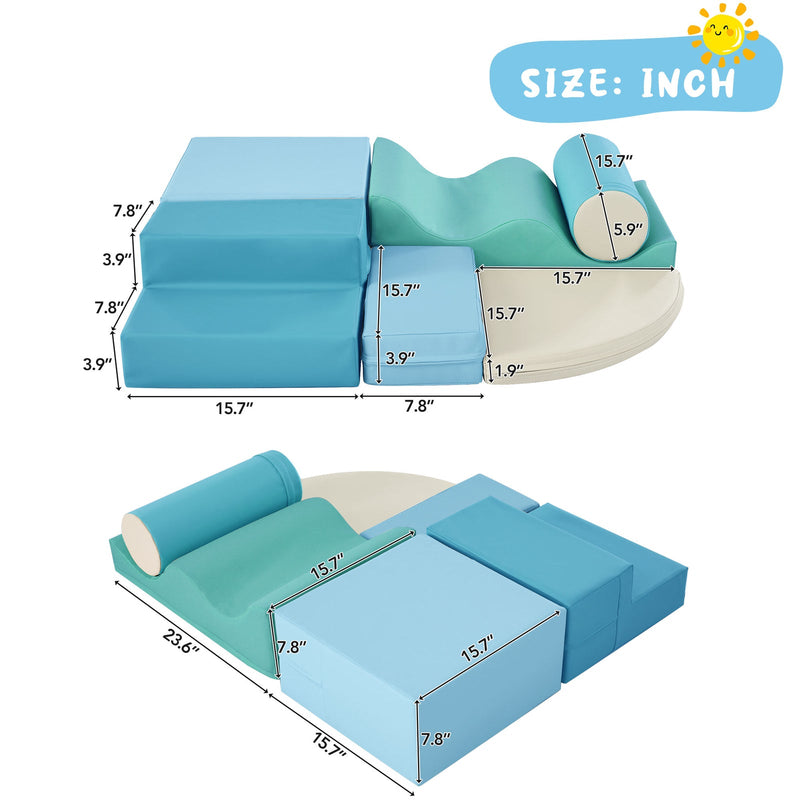 Soft Climb and Crawl Foam Playset 6-in-1 Soft Play Equipment for Kids