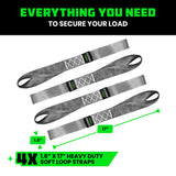 1.6" x 17" Soft Loop Tie-Down Straps (4-Pack)