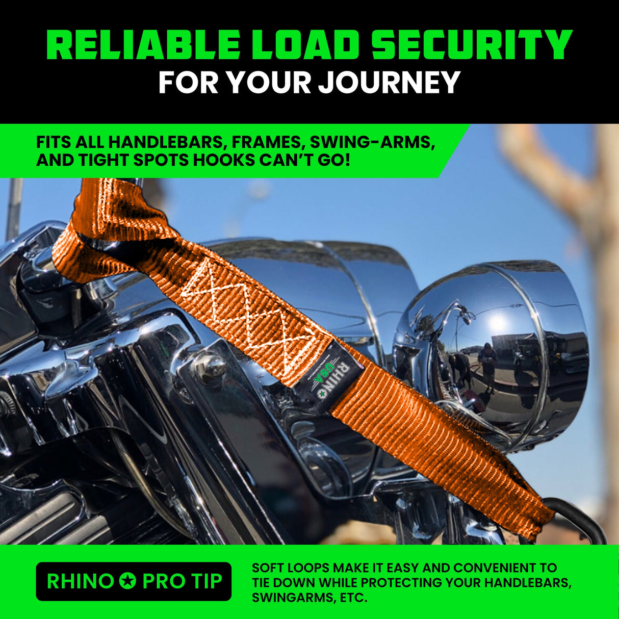 1.6" x 17" Soft Loop Tie-Down Straps (4-Pack)
