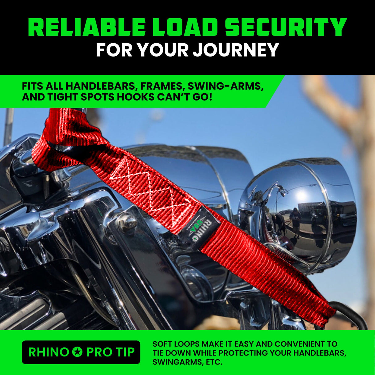 1.6" x 17" Soft Loop Tie-Down Straps (4-Pack)
