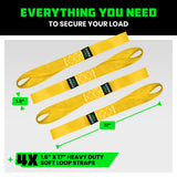 1.6" x 17" Soft Loop Tie-Down Straps (4-Pack)