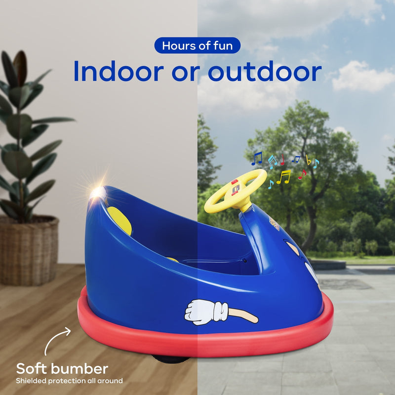 6V Battery-Powered Sonic Hedgehog Bumper Car for Kids Ages 2 and Up