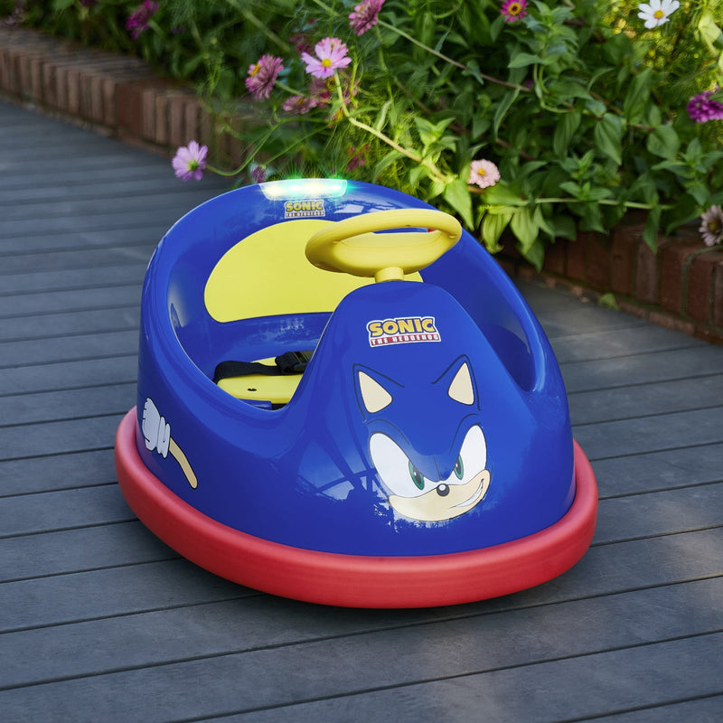 6V Battery-Powered Sonic Hedgehog Bumper Car for Kids Ages 2 and Up
