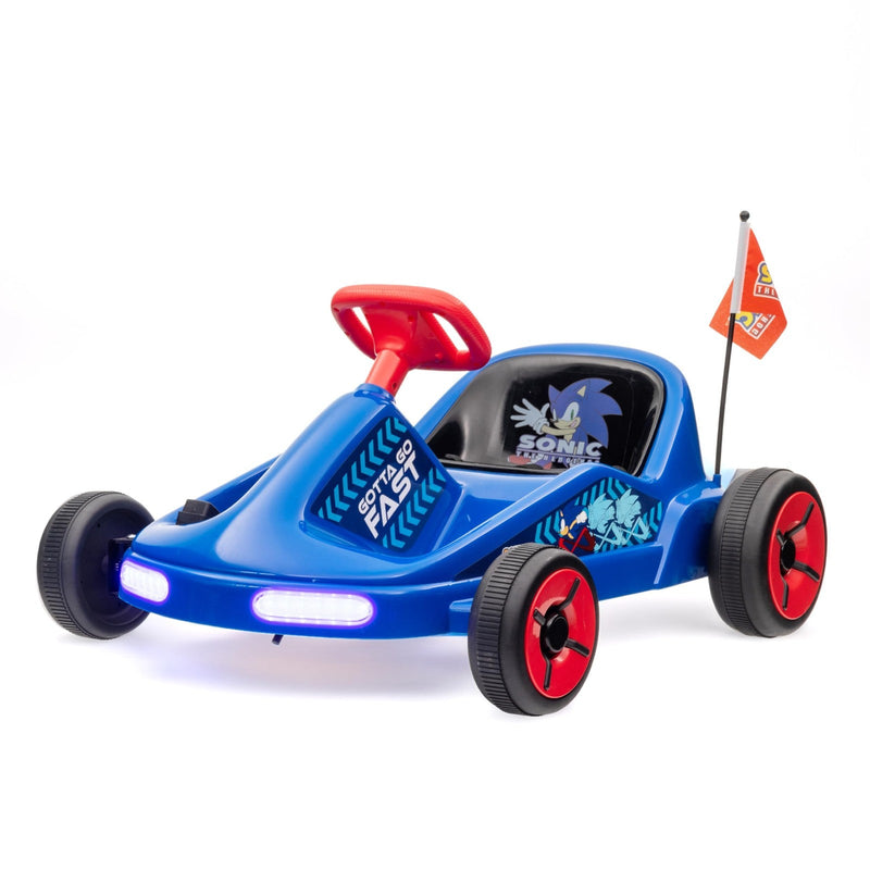 6V Electric Ride-On Go Kart for Kids with Rechargeable Battery and Sonic Hedgehog Design