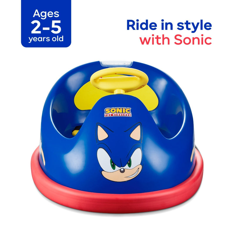 Sonic Hedgehog Electric Bumper Car for Kids 2-Speed 360-Degree Turning