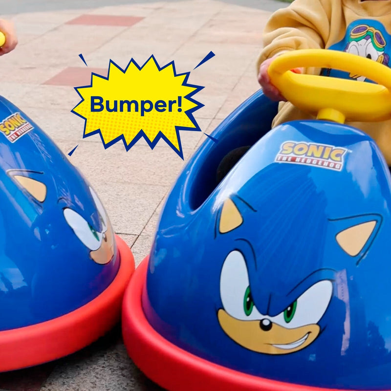 Sonic Hedgehog Electric Bumper Car for Kids 2-Speed 360-Degree Turning