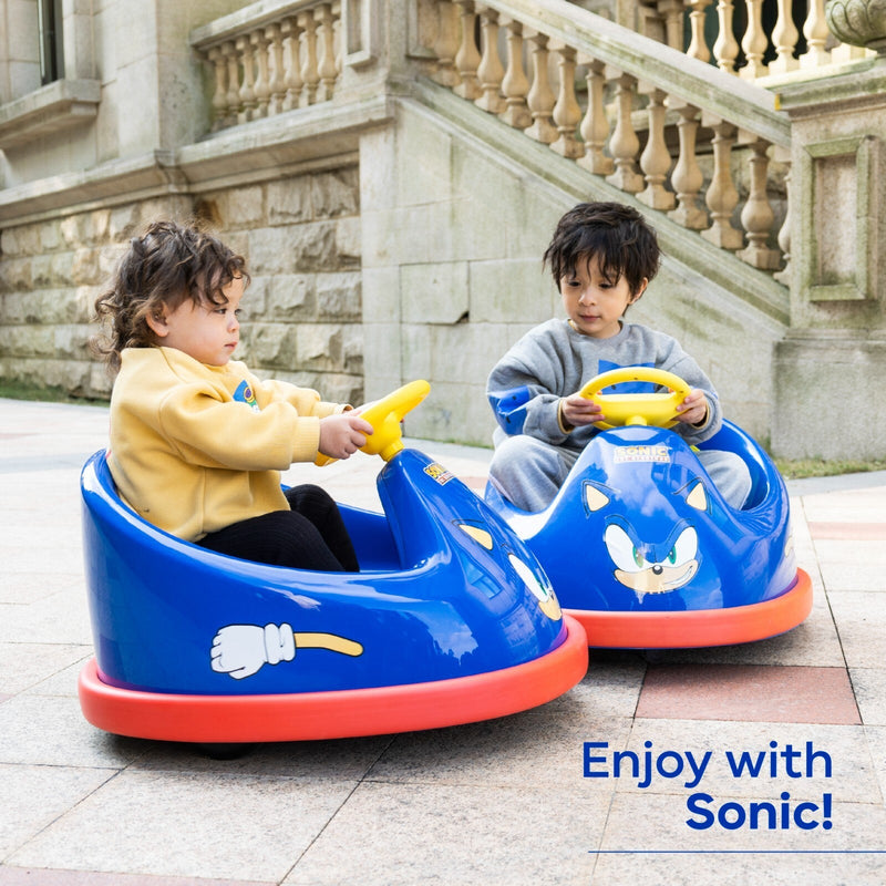 Sonic Hedgehog Electric Bumper Car for Kids 2-Speed 360-Degree Turning