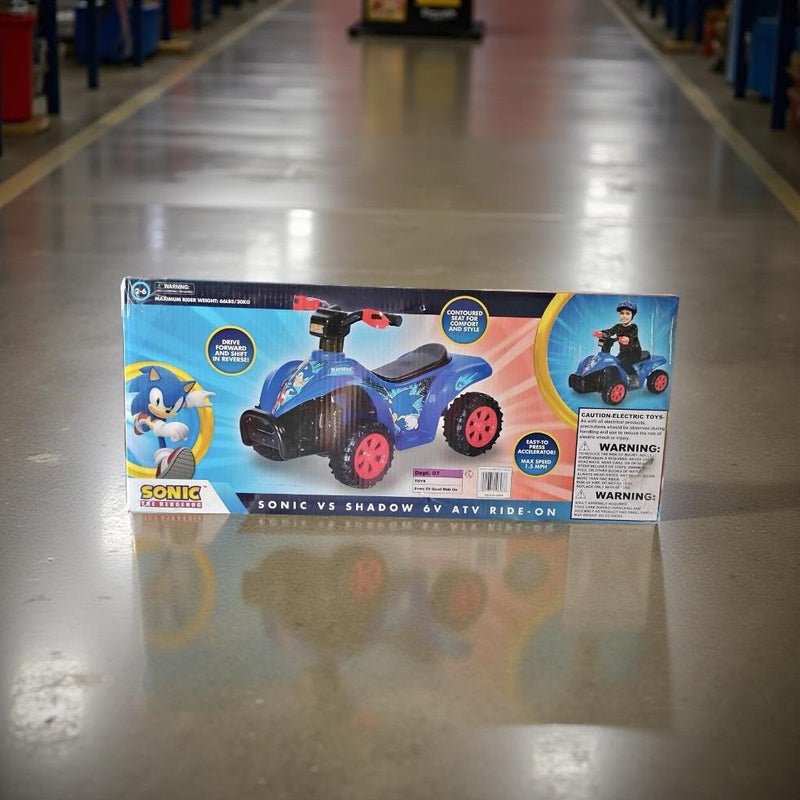 6V Sonic vs Shadow ATV Ride-On Toy for Kids Ages 2-6