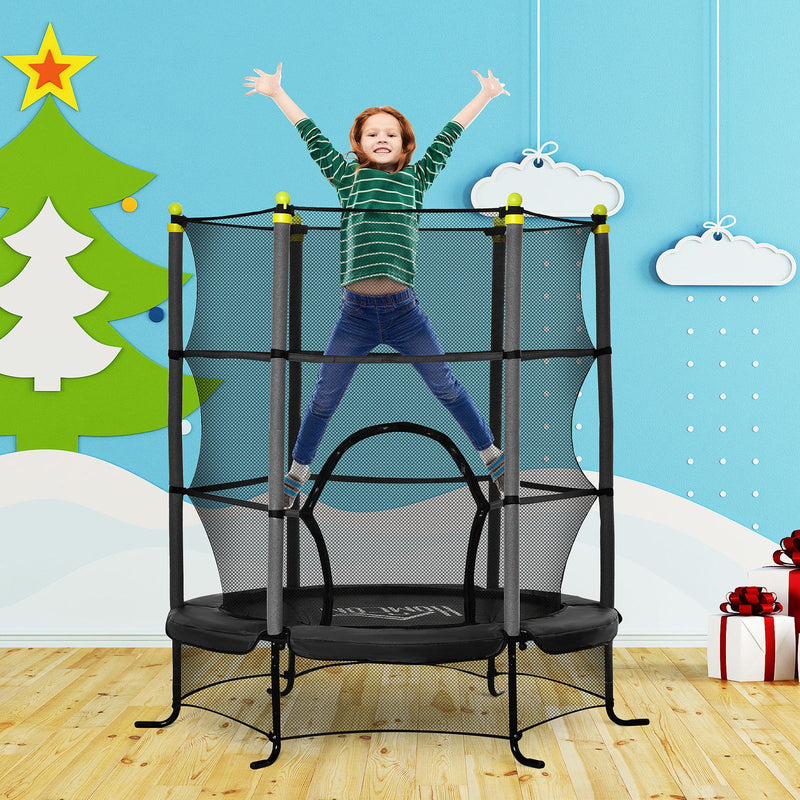 5.3' Kids Indoor Trampoline 64" with Safety Enclosure