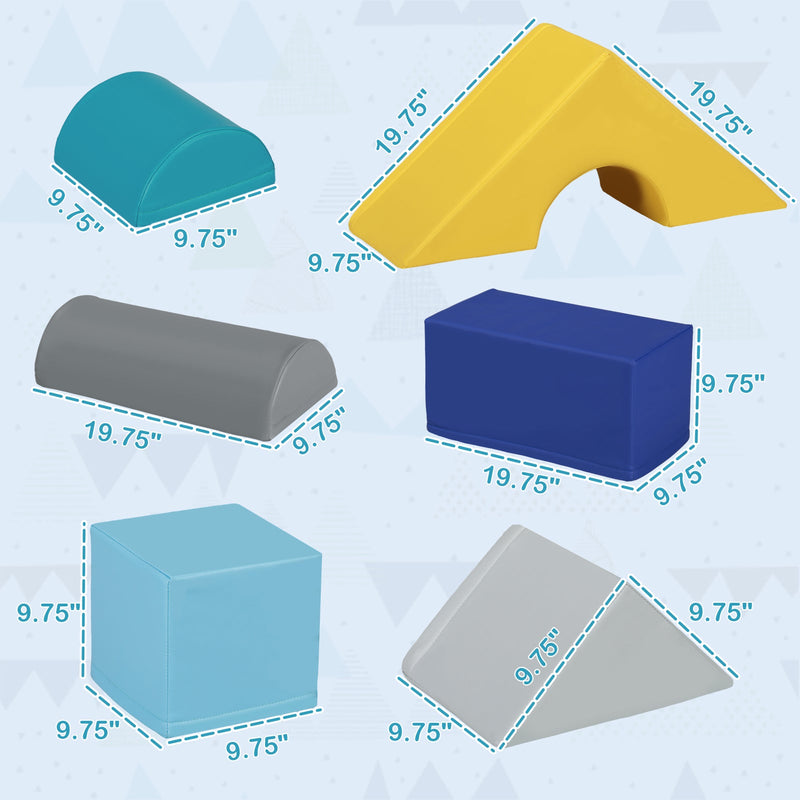 11-Piece Soft Foam Climbing Blocks Play Set for Toddlers and Babies